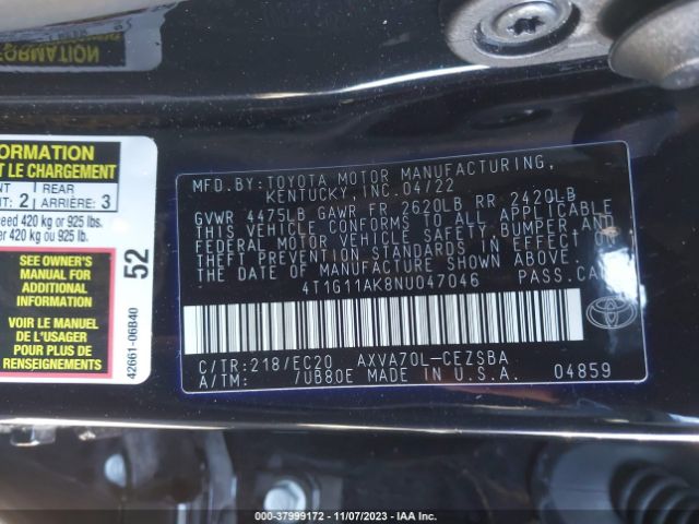 Photo 8 VIN: 4T1G11AK8NU047046 - TOYOTA CAMRY 