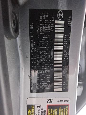 Photo 12 VIN: 4T1G11AK8NU700538 - TOYOTA CAMRY SE 
