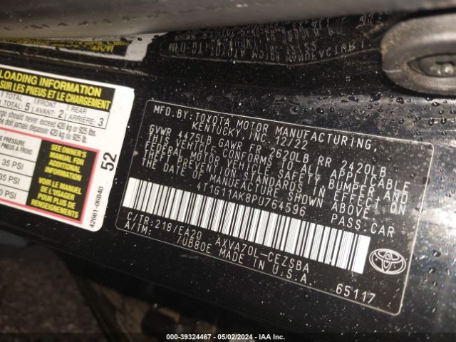 Photo 8 VIN: 4T1G11AK8PU764596 - TOYOTA CAMRY 