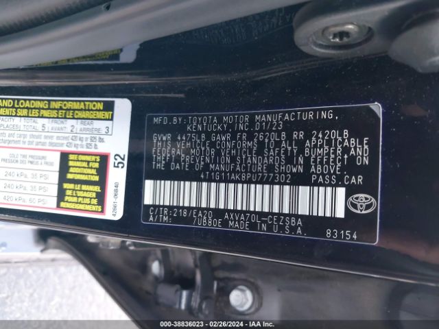 Photo 8 VIN: 4T1G11AK8PU777302 - TOYOTA CAMRY 