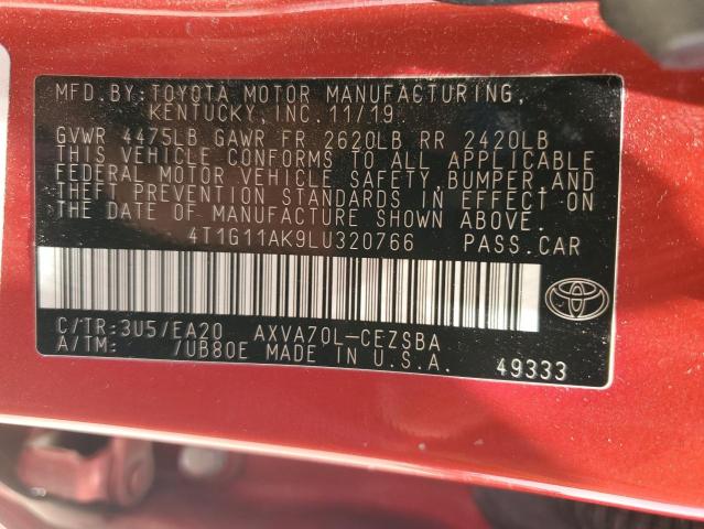 Photo 12 VIN: 4T1G11AK9LU320766 - TOYOTA CAMRY SE 