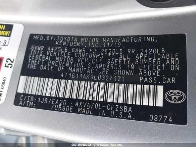 Photo 8 VIN: 4T1G11AK9LU327121 - TOYOTA CAMRY 