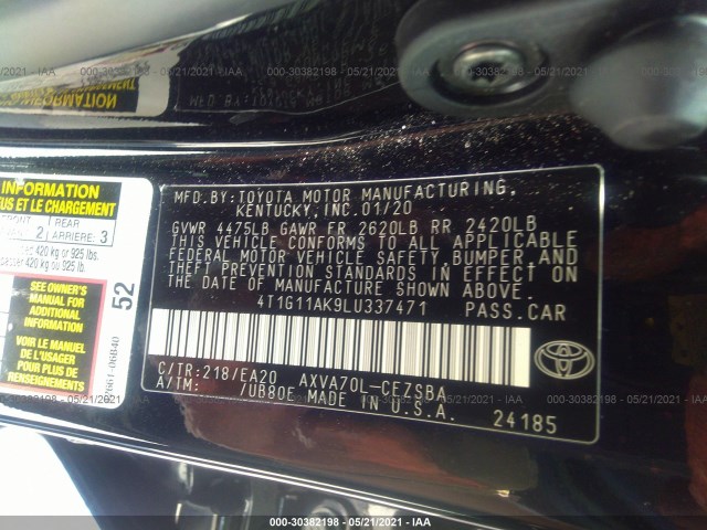 Photo 8 VIN: 4T1G11AK9LU337471 - TOYOTA CAMRY 