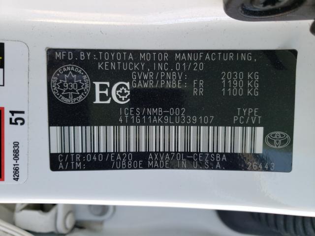 Photo 9 VIN: 4T1G11AK9LU339107 - TOYOTA CAMRY SE 