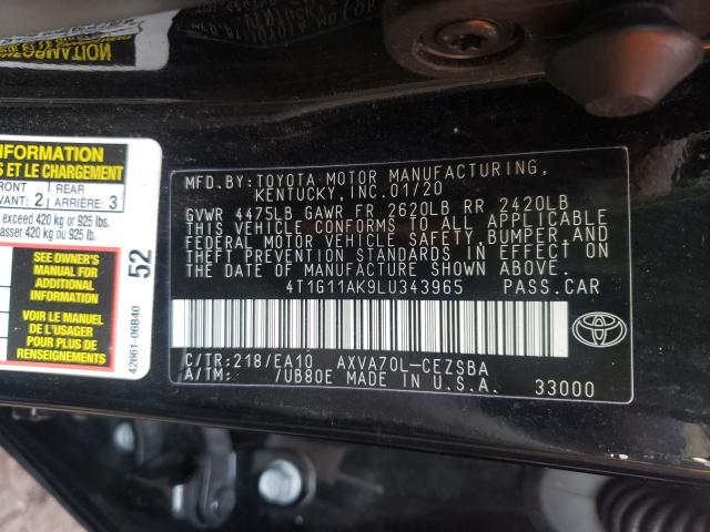 Photo 9 VIN: 4T1G11AK9LU343965 - TOYOTA CAMRY SE 