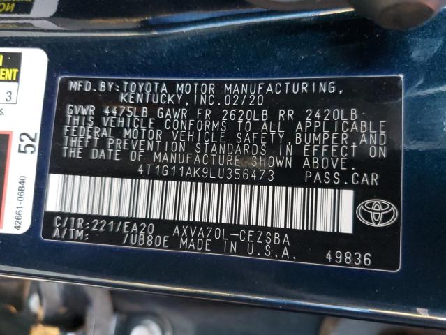 Photo 12 VIN: 4T1G11AK9LU356473 - TOYOTA CAMRY SE 