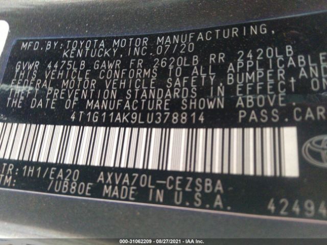 Photo 8 VIN: 4T1G11AK9LU378814 - TOYOTA CAMRY 