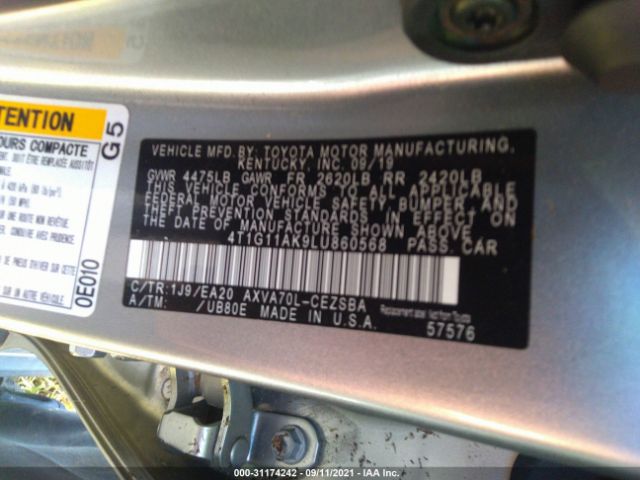 Photo 8 VIN: 4T1G11AK9LU860568 - TOYOTA CAMRY 