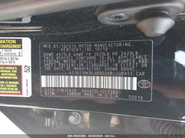 Photo 8 VIN: 4T1G11AK9LU890248 - TOYOTA CAMRY 