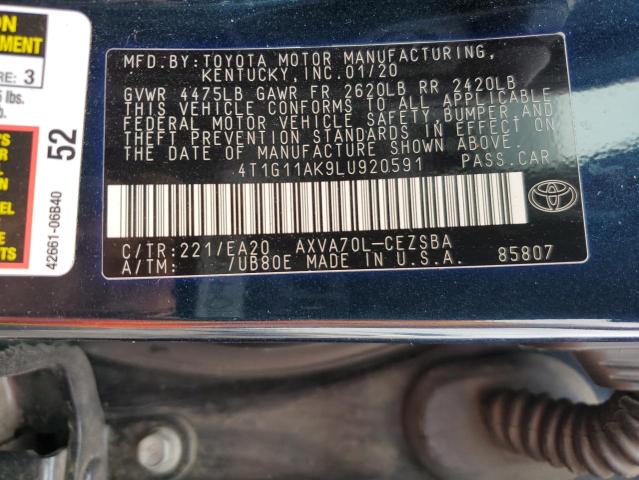 Photo 11 VIN: 4T1G11AK9LU920591 - TOYOTA CAMRY SE 