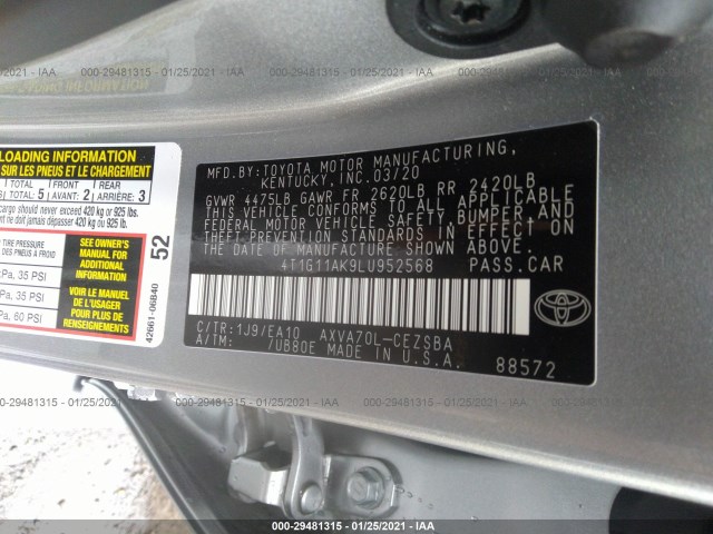 Photo 8 VIN: 4T1G11AK9LU952568 - TOYOTA CAMRY 