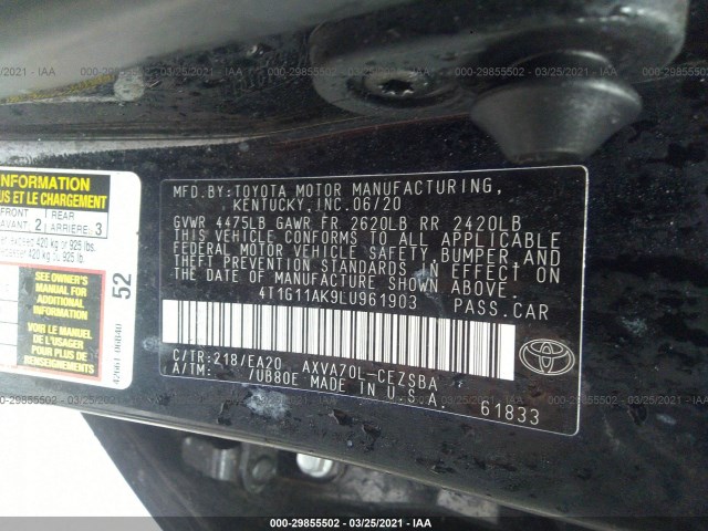 Photo 8 VIN: 4T1G11AK9LU961903 - TOYOTA CAMRY 