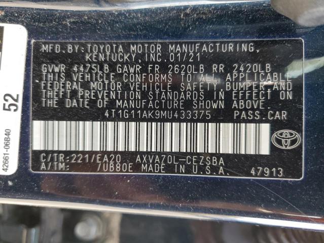 Photo 11 VIN: 4T1G11AK9MU433375 - TOYOTA CAMRY SE 