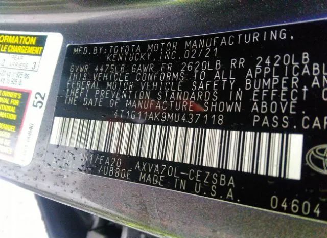 Photo 8 VIN: 4T1G11AK9MU437118 - TOYOTA CAMRY 