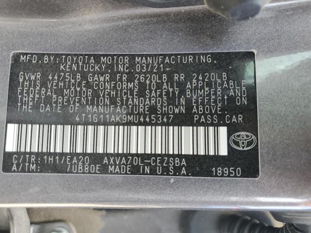 Photo 11 VIN: 4T1G11AK9MU445347 - TOYOTA CAMRY SE 