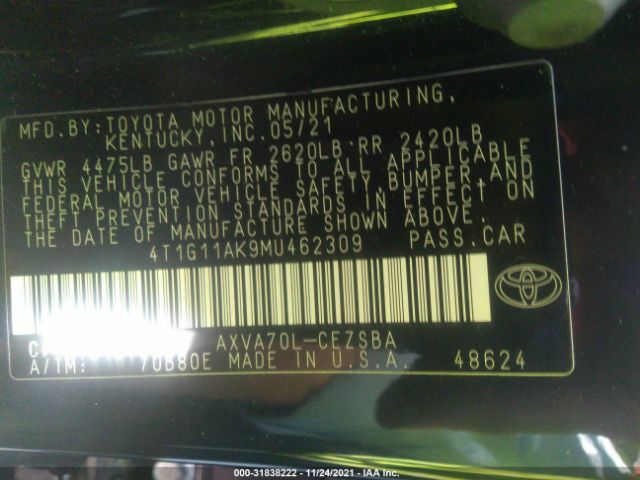 Photo 8 VIN: 4T1G11AK9MU462309 - TOYOTA CAMRY 