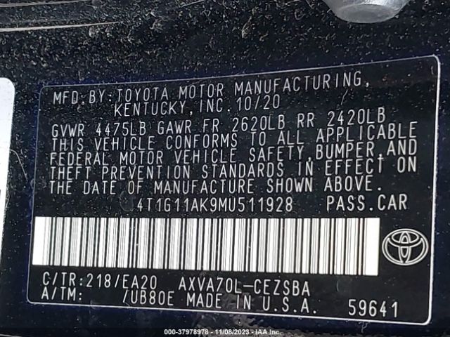 Photo 8 VIN: 4T1G11AK9MU511928 - TOYOTA CAMRY 