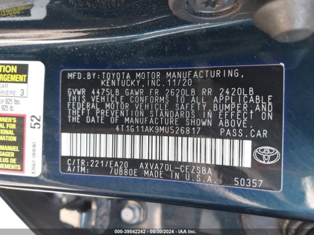 Photo 8 VIN: 4T1G11AK9MU526817 - TOYOTA CAMRY 