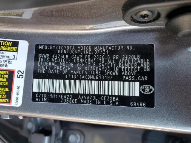 Photo 12 VIN: 4T1G11AK9MU610197 - TOYOTA CAMRY SE 