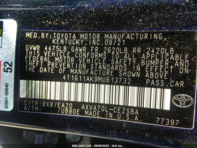 Photo 8 VIN: 4T1G11AK9MU613732 - TOYOTA CAMRY 