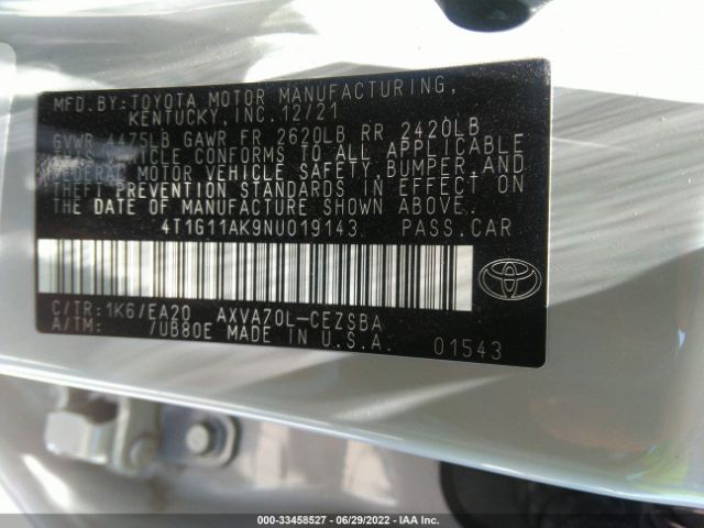 Photo 8 VIN: 4T1G11AK9NU019143 - TOYOTA CAMRY 