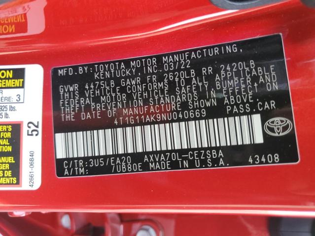 Photo 11 VIN: 4T1G11AK9NU040669 - TOYOTA CAMRY SE 