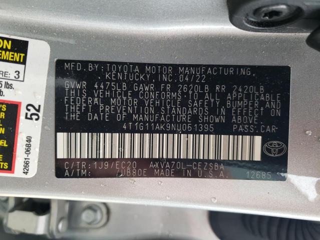 Photo 11 VIN: 4T1G11AK9NU051395 - TOYOTA CAMRY SE 