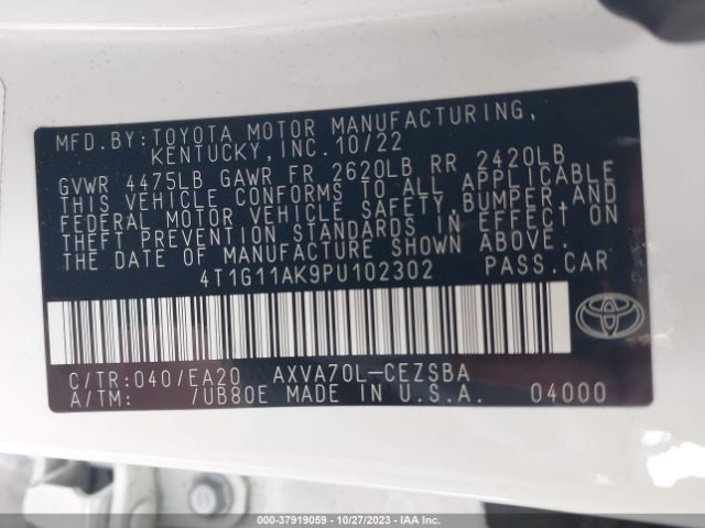 Photo 8 VIN: 4T1G11AK9PU102302 - TOYOTA CAMRY 