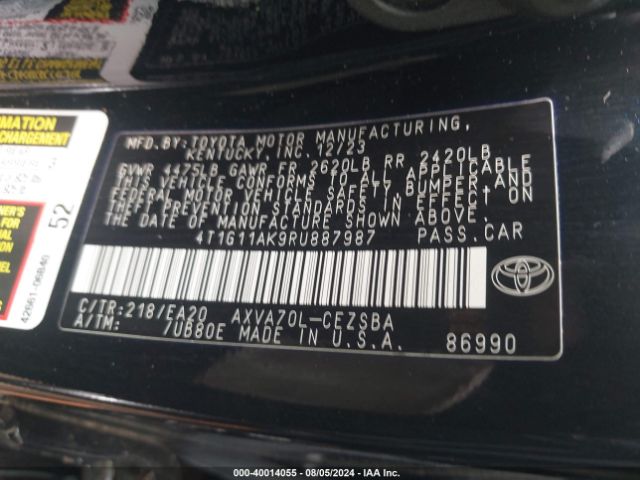 Photo 8 VIN: 4T1G11AK9RU887987 - TOYOTA CAMRY 