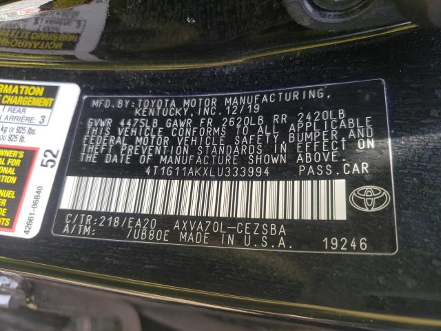 Photo 9 VIN: 4T1G11AKXLU333994 - TOYOTA CAMRY SE 