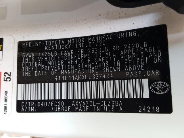 Photo 9 VIN: 4T1G11AKXLU337494 - TOYOTA CAMRY 