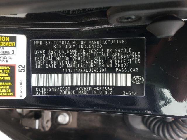 Photo 9 VIN: 4T1G11AKXLU345207 - TOYOTA CAMRY SE 