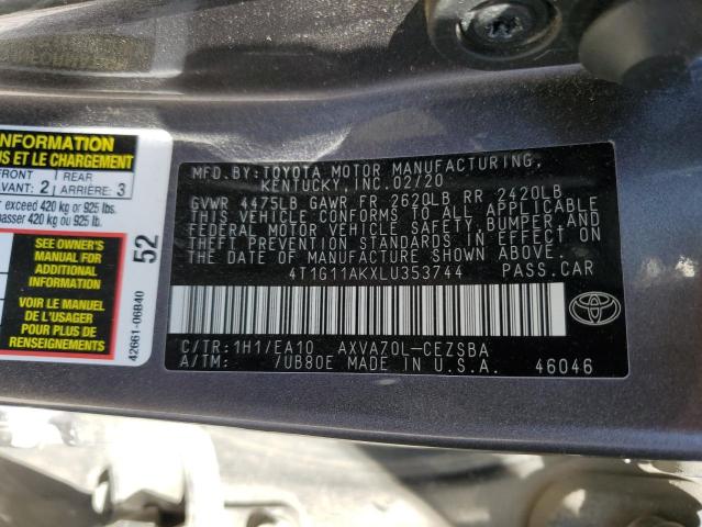 Photo 12 VIN: 4T1G11AKXLU353744 - TOYOTA CAMRY SE 