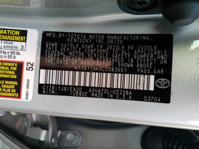 Photo 9 VIN: 4T1G11AKXLU383651 - TOYOTA CAMRY SE 