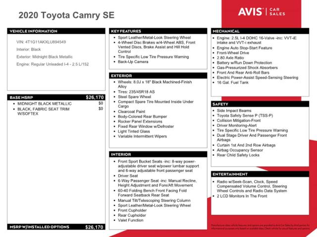 Photo 11 VIN: 4T1G11AKXLU894549 - TOYOTA CAMRY 