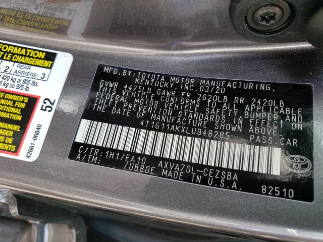 Photo 9 VIN: 4T1G11AKXLU948285 - TOYOTA CAMRY SE 