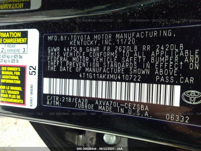 Photo 8 VIN: 4T1G11AKXMU410722 - TOYOTA CAMRY 