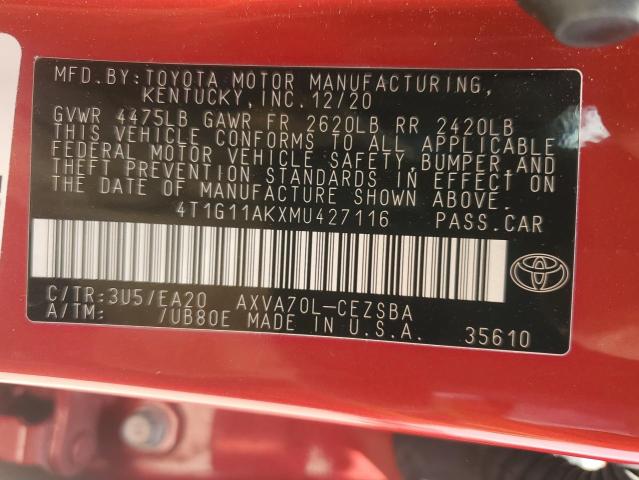 Photo 12 VIN: 4T1G11AKXMU427116 - TOYOTA CAMRY 