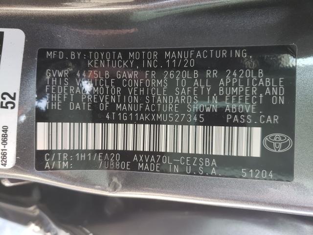 Photo 9 VIN: 4T1G11AKXMU527345 - TOYOTA CAMRY SE 