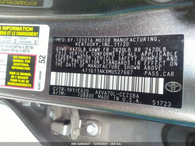 Photo 8 VIN: 4T1G11AKXMU527667 - TOYOTA CAMRY 