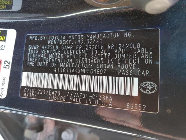 Photo 11 VIN: 4T1G11AKXMU561897 - TOYOTA CAMRY SE 