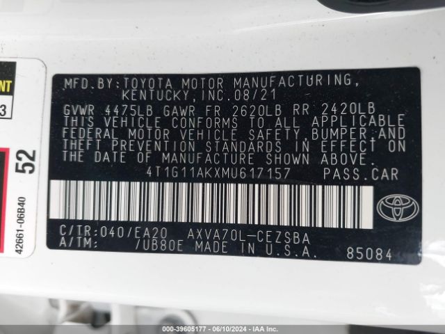 Photo 8 VIN: 4T1G11AKXMU617157 - TOYOTA CAMRY 