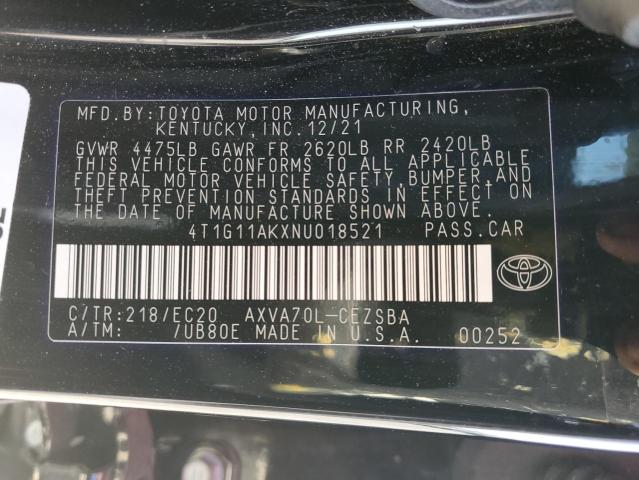 Photo 11 VIN: 4T1G11AKXNU018521 - TOYOTA CAMRY SE 