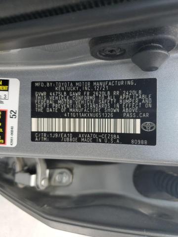 Photo 11 VIN: 4T1G11AKXNU651326 - TOYOTA CAMRY SE 