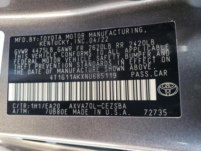 Photo 11 VIN: 4T1G11AKXNU685119 - TOYOTA CAMRY SE 