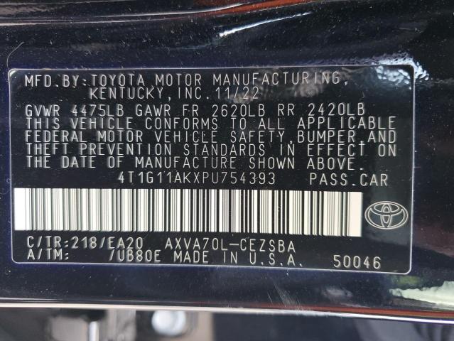 Photo 11 VIN: 4T1G11AKXPU754393 - TOYOTA CAMRY SE N 