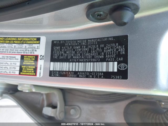 Photo 8 VIN: 4T1G11AKXPU799673 - TOYOTA CAMRY 