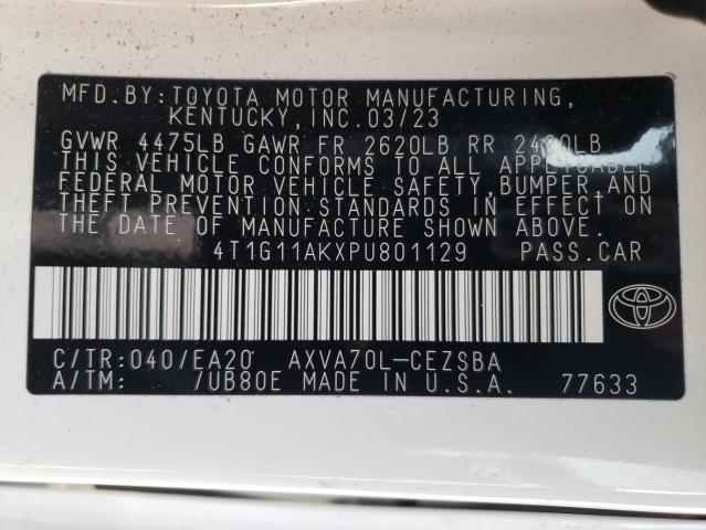 Photo 11 VIN: 4T1G11AKXPU801129 - TOYOTA CAMRY 