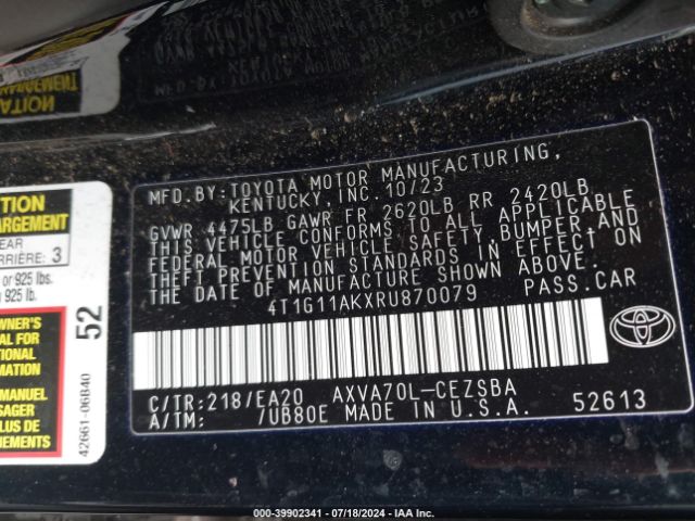 Photo 8 VIN: 4T1G11AKXRU870079 - TOYOTA CAMRY 