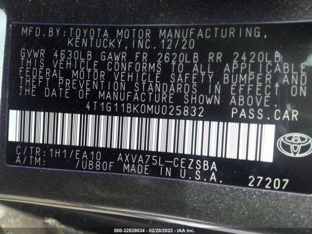 Photo 8 VIN: 4T1G11BK0MU025832 - TOYOTA CAMRY 